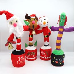 Electronic Plush Toys Electric Toy Santa Snowman Dancing Cactus Sand Scpture Twisting Learning To Talk And Sing Doll 1028 Drop Deliv Dhvns