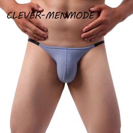 CLEVER MENMODE Mens Sexy Underwear Breathable Air Hole Briefs Elastic Strap Panties U Convex Pouch Low Rise Underpants