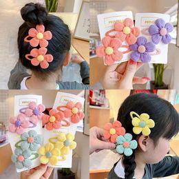 Hair Accessories 1 Pair Children's Cute Fabric Flower Clip Girls Hairpin Temperament Baby Headdress Wholesale