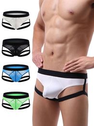 Sexy Panties Gay Sissy Bikini G Thong Leg Garters Thighs Hollow Men's Boxers T Underwear Transparent