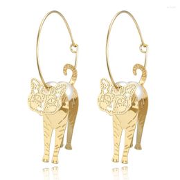 Hoop Earrings LosoDo Chic Hand Carved Classic Geometric Gold-color For Women Fashion Bangladeshi Egypt BOHO Tibetan Jewellery