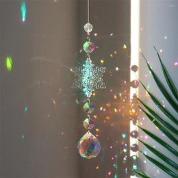 Garden Decorations Snowflake Crystal Pendant Light Catching Wind Chimes Jewellery Car Accessories Hanging Chime Ornament Window Decor