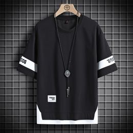 Men's T-Shirts Summer Short Sleeves Harajuku Korea Fashion White Black T Shirt Streetwear Hip Hop Oversize T-shirt Mens Top Tees Tshirt Clothes 230425
