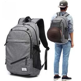 Outdoor Bags Male Laptop Backpack Canvas Men USB Backpack School Bags for Teenager Ball Bag Pack Multifunction Travel Rucksack mochilas mujer J230424