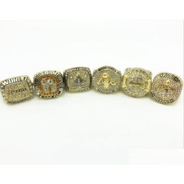 Solitaire Ring 6Pcs Lk Basketball Bryant Team Champions Championship Ring Set With Wooden Box Trophy Souvenir Men Women Boy Fan Brithd Dhc0R