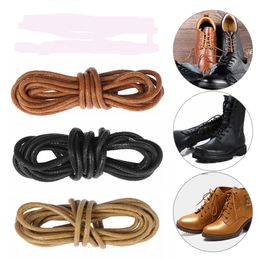Shoe Parts Accessories 2 Pairs 708090100cm Round Waxed Shoelaces Unisex Leather Dress Shoes Boots Laces Strings Cord 231124