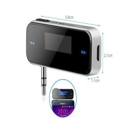 Mini sem fio 3.5mm in-car música áudio transmissor fm display lcd carro kit transmissor carro mp3 player para iphone android telefone celular