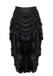 Skirts Gothic Steampunk Womens Burlesque Corset Irregular Shirring Pleated Party Maxi Long High Low Costume Plus Size 230424