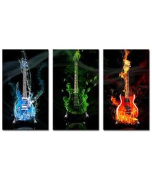 3 Piece Abstract the Flame Guitar HD Wall Picture Home Decor Art Print Painting On Canvas For Living Room Unframed4595751