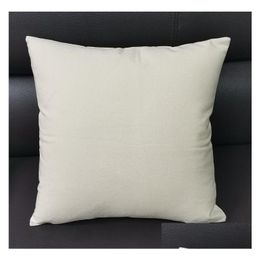 Cushion/Decorative Pillow 17X17 Inches Natural Canvas Case Undyed Cotton Throw Cushion Er Blank Sofa Casefor Hand-Painting Drop Delive Dhjmf