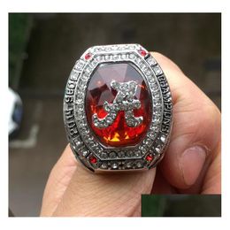 Cluster Rings Newest Alabama 2014 Roll Tide National College Football Championship Ring Souvenir Men Fan Gift Wholesale Drop Drop Deli Dhuk4