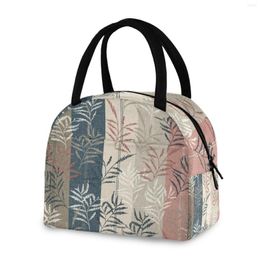 Dinnerware Sets Palm Leaf Vintage Design Portable Lunch Bag Cooler Polyester Waterproof Tote Bento Pouch Container Storage Handbag