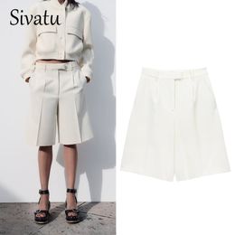 Women's Shorts Sivatu Y2k Short Summer 2023 Networks Large Size High Waist White Elegant Cycling Golf Wear Women Spring 230424