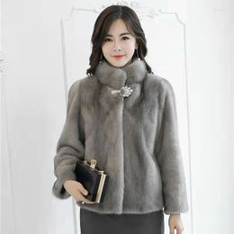 Women's Fur Warm Jacket Women Winter Wear 2023 Faux Racoon Coat Female Artificial Jackets Ladies Elegant H136