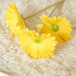 Decorative Flowers Great Faux Leather Simulated Gerbera Flower Easy To Maintain Single Branch Pography Props Artificial Scene Layout