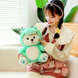 Christmas New Cute Cartoon Bear Plush Toy Dinosaur Doll Doll Throwing Pillow for Girlfriend Wholesale Gift