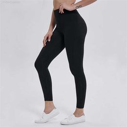 Lycra Fabric Solid Color Women Yoga Pants High Waist Sports Gym Wear Leggings Elastic Fitness Lady Overall Full Tights Workout Size Xs-xlk2a9