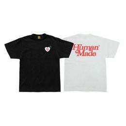 Fashion Clothing Designer Tees Tshirts Human Made x Girls Dot Cry Love Letter Print Summer Couple Cotton Short Sleeve T-shirt