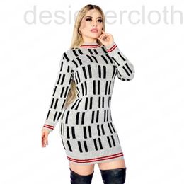 Basic & Casual Dresses designer luxury Full Letter Knit Sweaters Dress For Women Fashion Sexy Slim Tight Designer Ladies Knitted Sweater Clothes VHVS