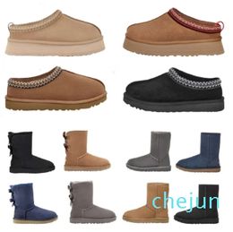 Womens slippers Classic ultra mini fashion tide sheepskin Shearling platform snow boot fur slides suede wool winter ankle designer