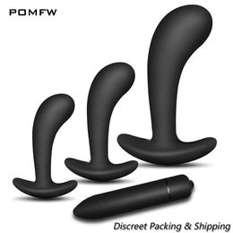 Vibrators 3 Silicone Anal Plugs Training Set Bullet Dildo Vibrator Sex Toys For Woman Male Prostate Massager Butt Plug Gay 231124