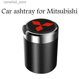 Car Ashtrays Car Ashtray with LED Light Car Metal Liner For MITSUBISHI Lancer X Outlander ASX Pajero Sport Smoke-free Car Accessories Q231125