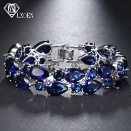 Charm Bracelets LXOEN Fashion Mona Lisa Bracelet AAA Cubic Zirconia White Gold Colour Filled Engagement Wedding Bracelets for Women Bridal Gift 230425