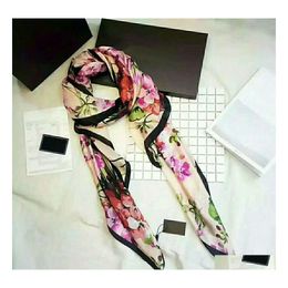 Scarves Wholesale Scarf European Style Designer Quality Good 100% Silk Scarfs Lady Summer Thin 90X180Cm Ring Letter Pashmina Drop De Dhvve