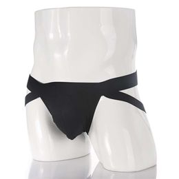 Men's Sexy Cotton Underwear Bulge Pouch Thong Backless Open Butt Jockstrap Exotic Lingerie Suspender Bondage Underpants