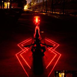 Bike Lights Usb Rechargeable Front Rear Bicycle Light Laser Led Taillight Cycling Helmet Lamp Mount Accessories Drop Delivery Sports O Dhvrs