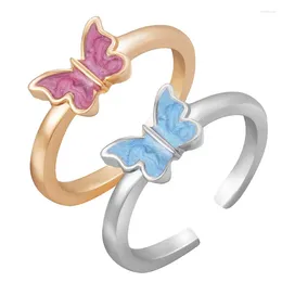 Cluster Rings Trendy Butterfly For Lover Women Men Open Friendship Engagement Wedding Finger-Ring Fashion Jewelry Birthday Gift