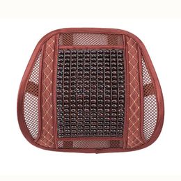 Seat Cushions Car Lumbar Support Cushion Wood Beaded Cover Summer Massage Breathable Back Backrest Pad For Office Home