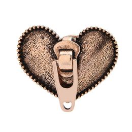 Brooches Pins Wuli&baby Vintage Zip Heart Collar For Women Unisex Designer 2-color Punk Style Love Brooch Year Gifts