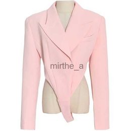 & Women's Blouses Shirts Womens Spring Summer Jackets Thin Outfit Floral Shape Design with Big Belt Blazer Body Suit Holiday ClothesSAOV