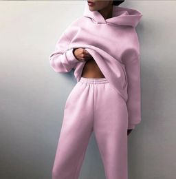 Designer Tracksuit woman Winter Two Piece Sets Women Tracksuit Oversized Suit Autumn Trouser Suits Female Sweatshirt Solid Sports Hoodie Sportswear