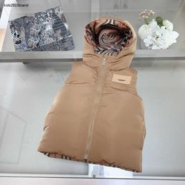 New autumn baby vest Logo intaglio printed zipper kids designer coat Size 100-150 Double sided use girl boy jacket Nov25