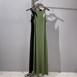 Casual Dresses 2023 Women's Fashion Sleeveless Crew Neck Invisible Suspender Dress 0318