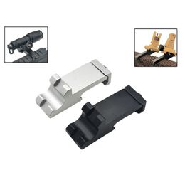 Tactical Hunting Mini Flashlight Adapter Iron Sights Mount for DD P R O KAC Picatinny Weaver Rails