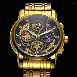 Wristwatches Men's Watches With Luminous Hands Classy Business Stainless Steel Band For Male