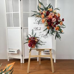 Decorative Flowers Artificial For Wedding Arrangement Party Ceremony Reception Flower Backdrop Welcome Sign Decoration Po Props Decor