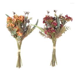 Decorative Flowers Artificial Eucalyptus Stems Fake Plant Grass Leaves Faux Greenery Branches For Wedding Centerpiece Floral Arrangement