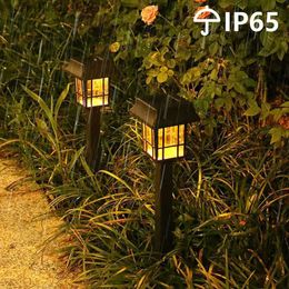 Lawn Lamps 1/2/4pcs Retro LED Solar Lights Outdoor Waterproof Garden Lamps Garden Decoration Landscape Path Backyard Lawn Lighting Q231125