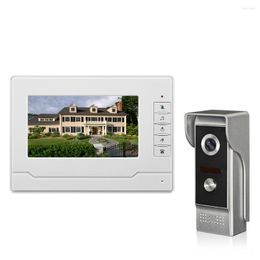 Video Door Phones Intercom 7''Inch Wired Phone Visual Doorbell Monitor Camera Kit For Home Security