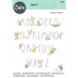 Gift Wrap Floral Alphabet Cutting Dies Scrapbook Diary Decoration Embossing Template DIY Greeting Card Handmade 2023