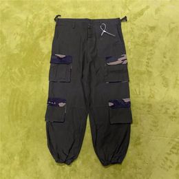 Men's Pants 2023ss Multi-pocket Cargo Men Women Quality Drawstring High Street Tailoring Overalls