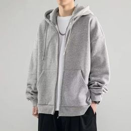 Men's Hoodies Sweatshirts 2023 American Heavyweight Basic Solid Colour Cardigan Sweatshirt Loose Large Size Hooded Jacket 5xl 231124
