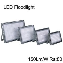 Ultra-Thin LED FloodLights 400W 300W 200W 100W 150Lm/W Ra80 Spotlight AC85-265V Floodlights for Outdoor Gardens CRESTECH168