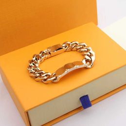 Charm Bracelets Designer High Quality Silver Love Bracelet Men Women Gold Chain Fashion Personality Hip-hop with box 55ess