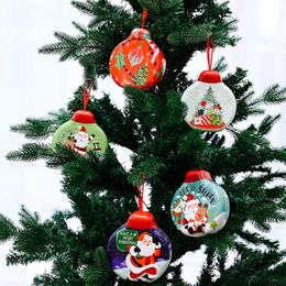 Christmas Decorations Tinplate Candy Box Pendants Gift Lanyard Jar Merry Decor For Home Ornament Xmas TreeChristmas