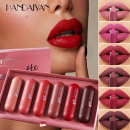 6Pcs/Set Playing Card Velvet Matte Lipstick Lip Gloss Blue Pink Waterproof Long Lasting Hydrating Nonstick Cup Lip Glaze Makeup